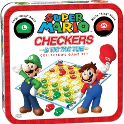 Educators Resource Super Mario Checkers & Tic Tac Toe Collector's Game Set by USAopoly* Role-Playing Games|Board Games