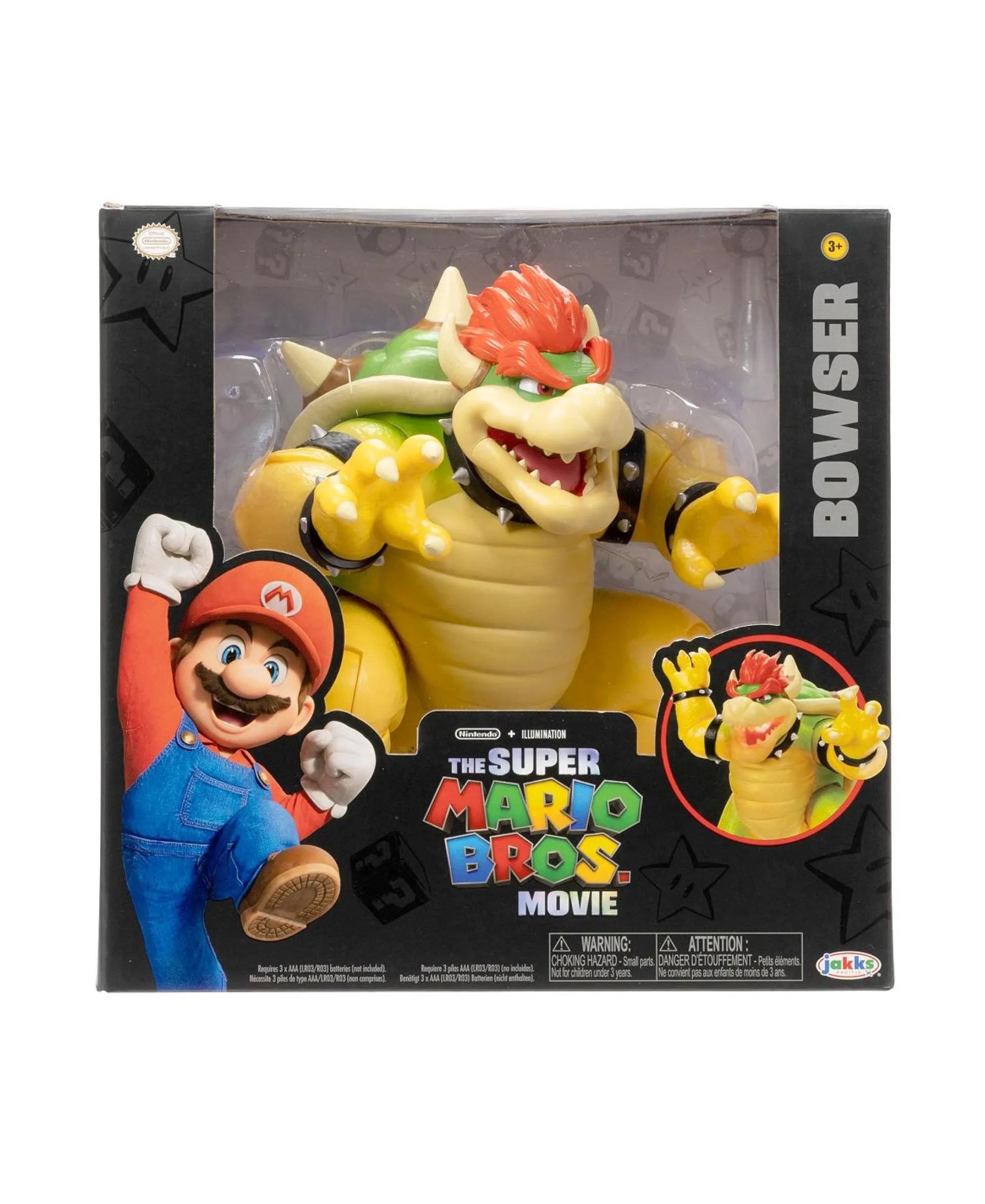 Macy's - Supplier Super Mario Movie 7" Bowser Action Figure with Fire Breathing Effect* Collectible Figures & Playsets