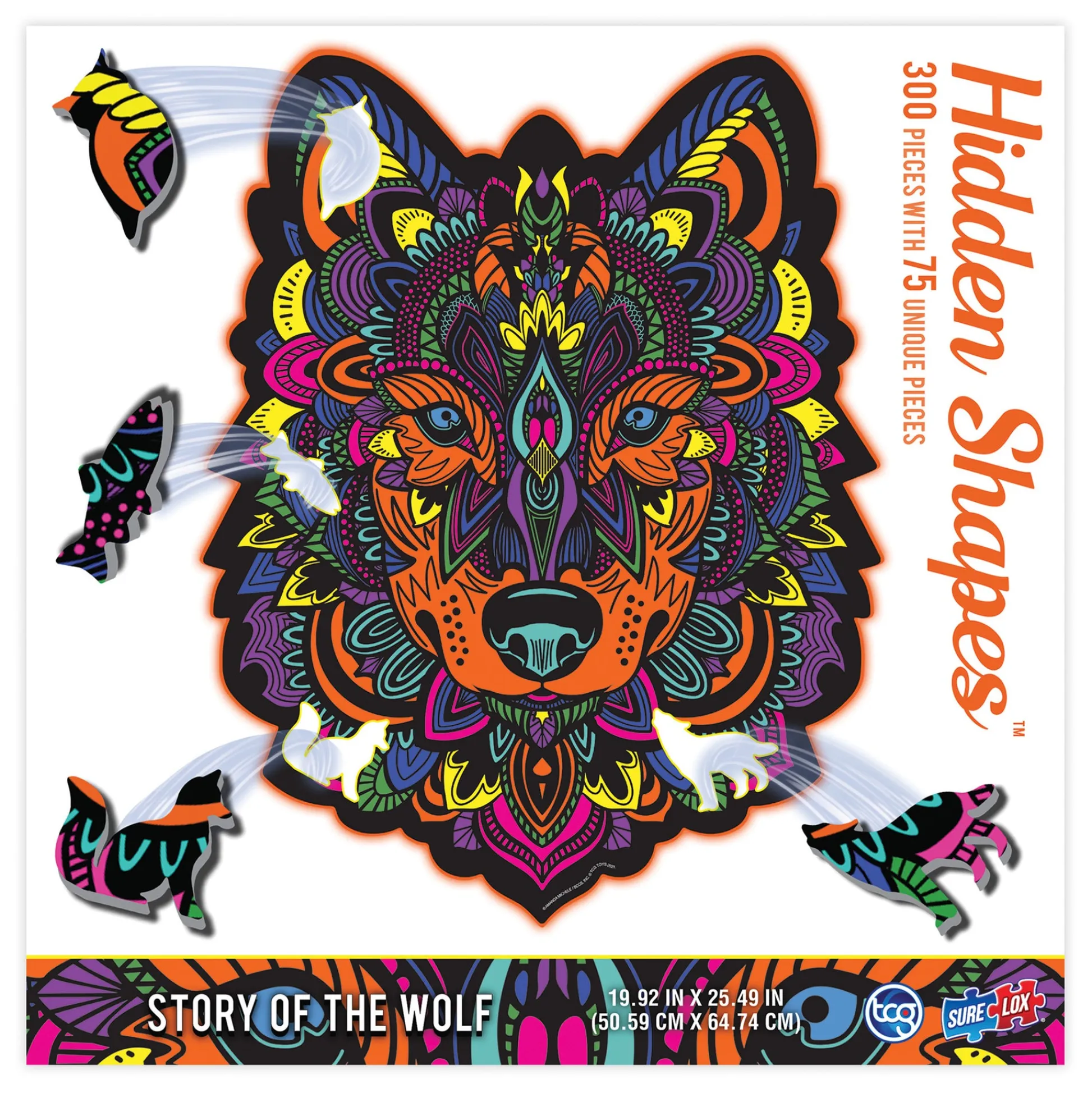 The Distribution Solutions Sure-Lox Hidden Shapes Wolf Jigsaw Puzzle - 300 pc* Puzzles
