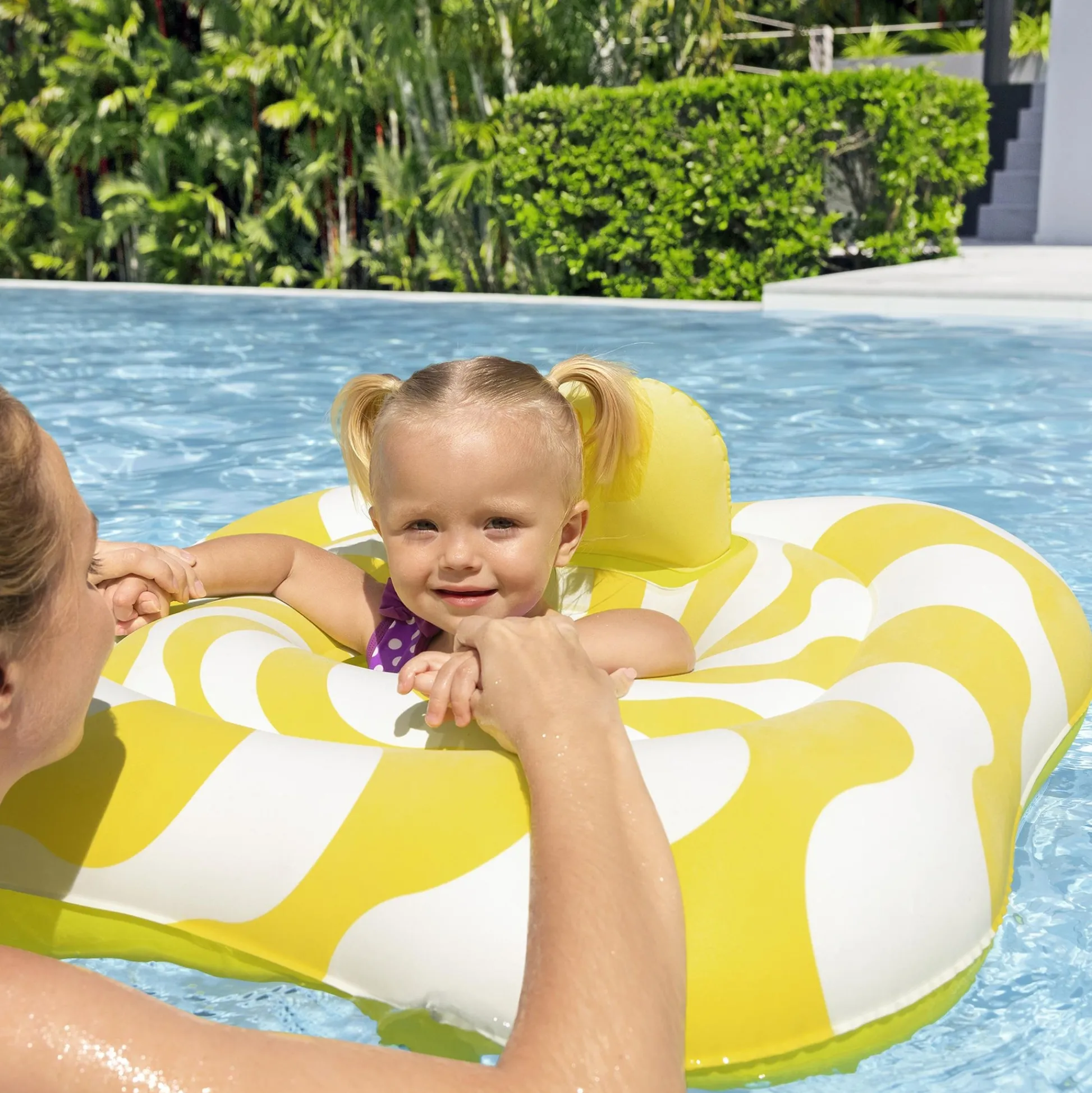 Flat River Group Swim Safe Comfort Plush Baby Float – 31" Yellow Inflatable with Diaper-Style Seat* Swimming Pools & Water Toys
