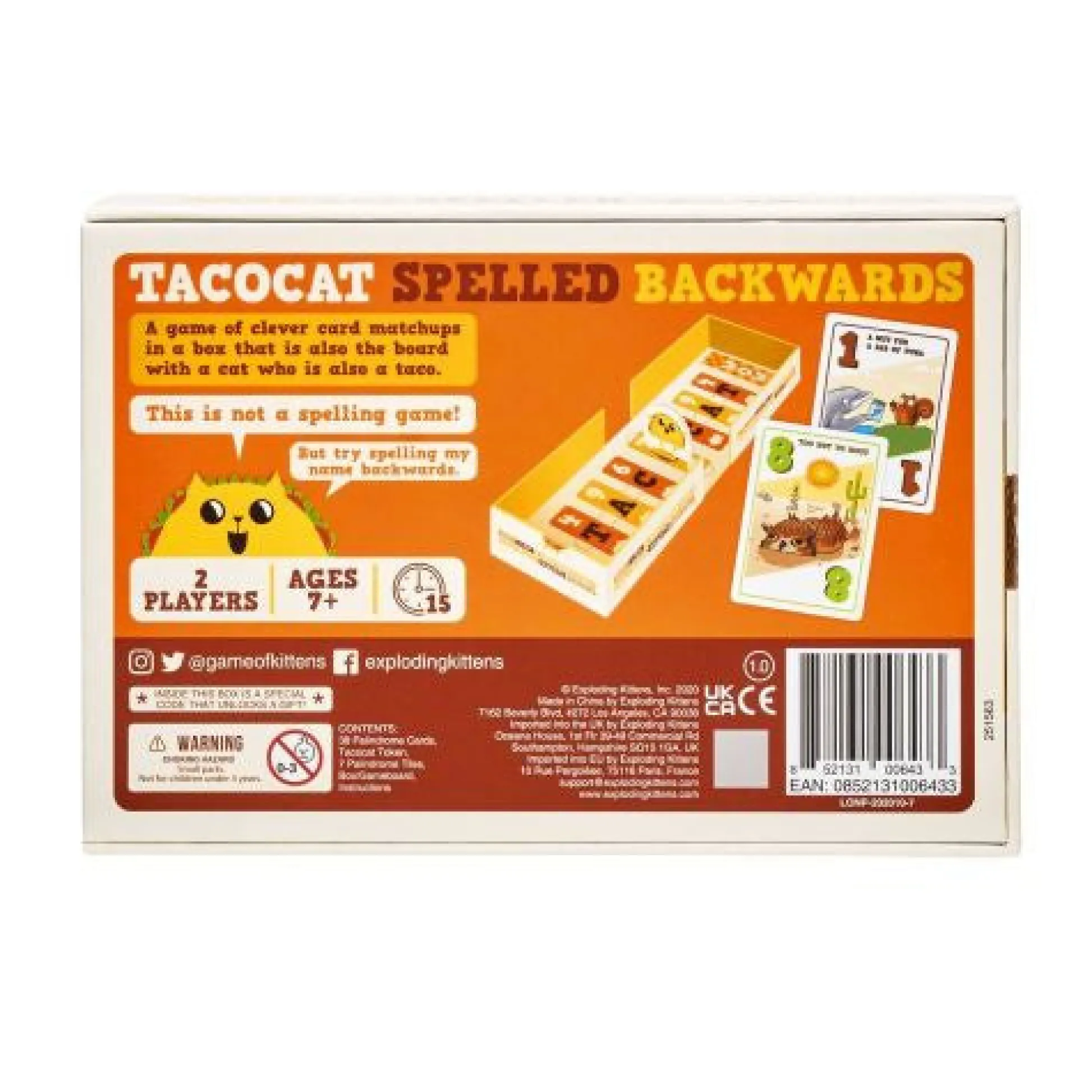 Calendar Holdings, LLC Tacocat Spelled Backwards Palindrome Duel Board Game* Role-Playing Games|Board Games