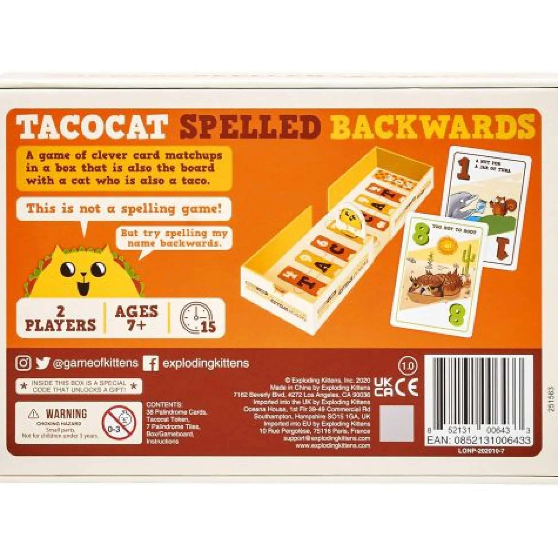 Calendar Holdings, LLC Tacocat Spelled Backwards Palindrome Duel Board Game* Role-Playing Games|Board Games