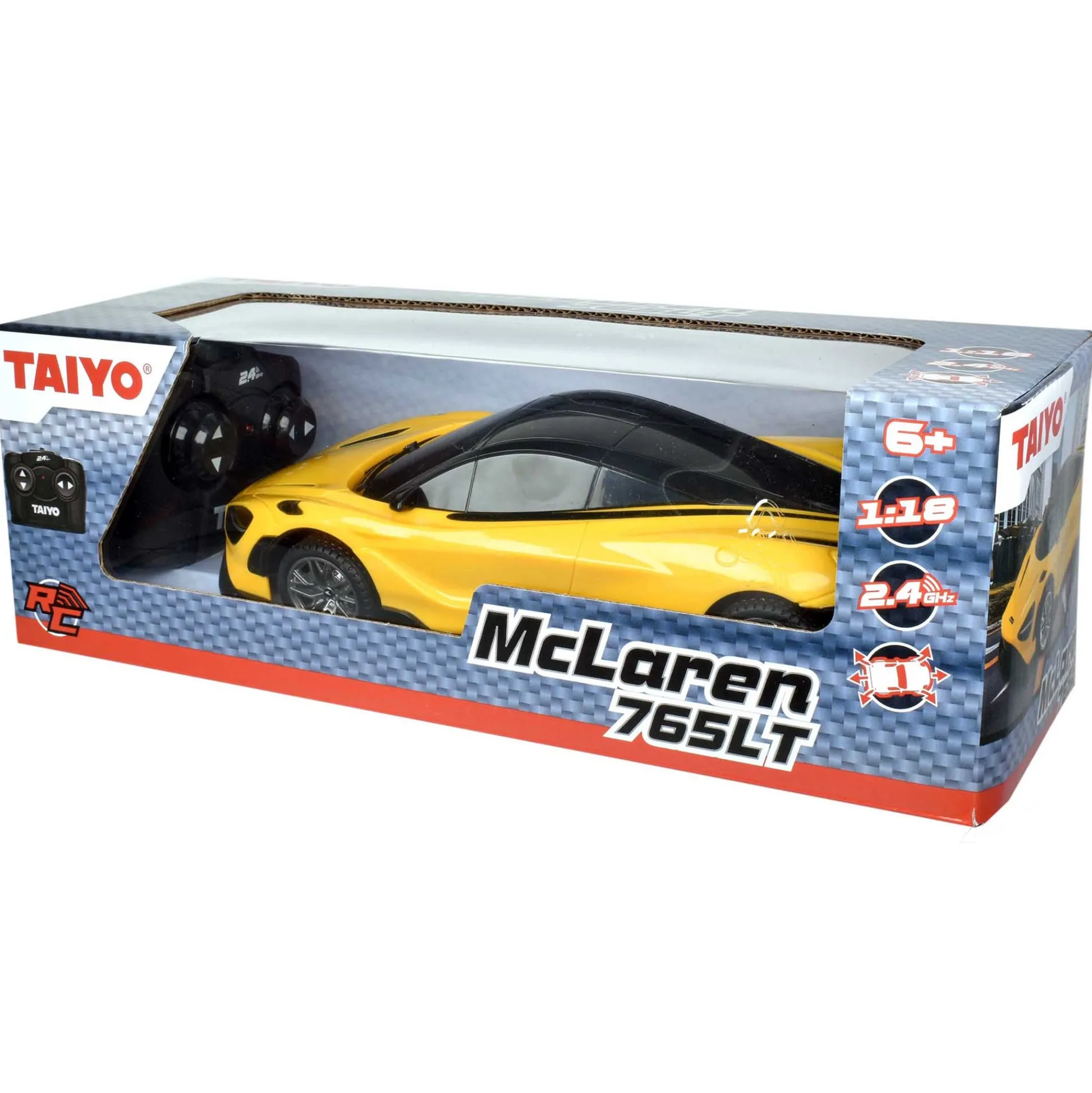 Flat River Group Taiyo Remote Control McLaren 765LT - 1:18 Scale - Vibrant Yellow* Rc Cars & Flight