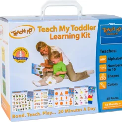 Flat River Group Teach My Toddler Learning Kit - Screen-Free Educational Playset for Alphabet, Numbers, Shapes, Colors* Preschool Education Toys & Activities