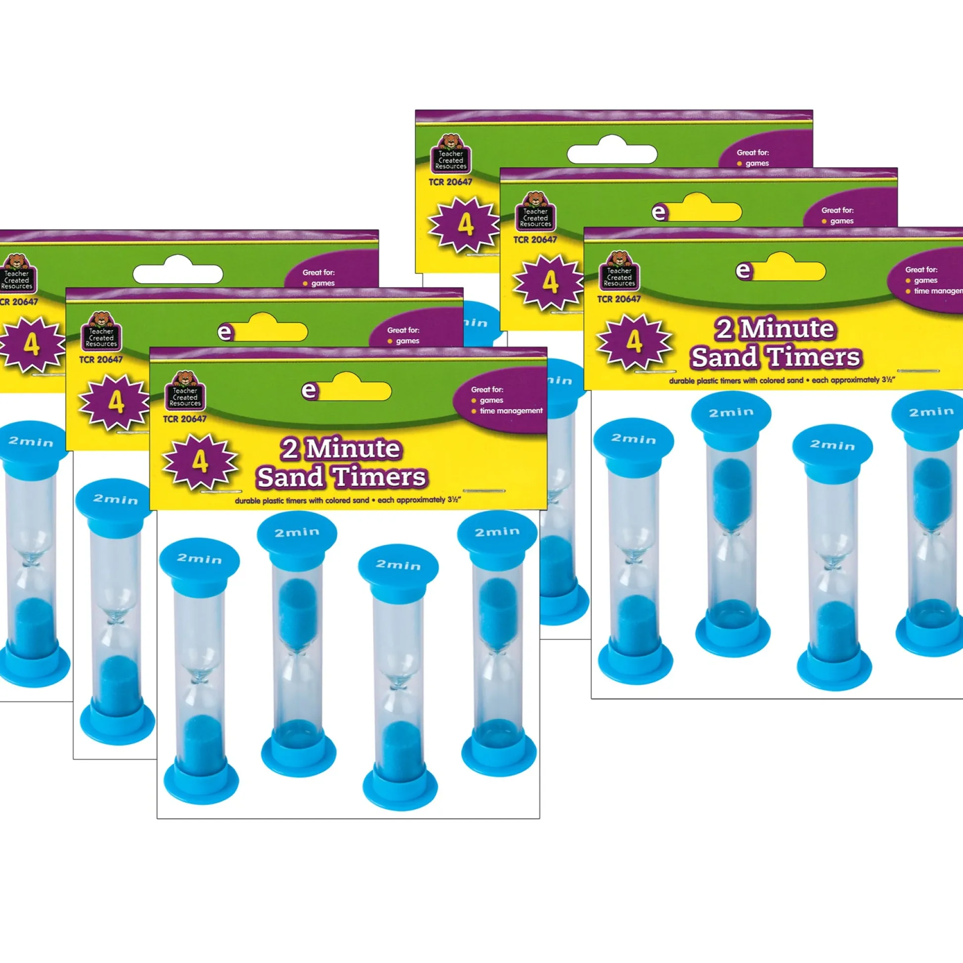 Educators Resource Teacher Created Resources 2-Minute Blue Sand Timers Set - 24 Pack* Math Toys|Math, Counting & Time