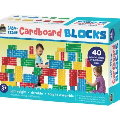 Educators Resource Teacher Created Resources Vibrant Easy-Stack Cardboard Blocks - 40 Piece Set* Wood & Jumbo Blocks
