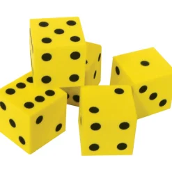 Educators Resource Teacher Created Resources Foam Dice - Yellow - 0.75" - 60 Pack* Dice, Roll & Write Games