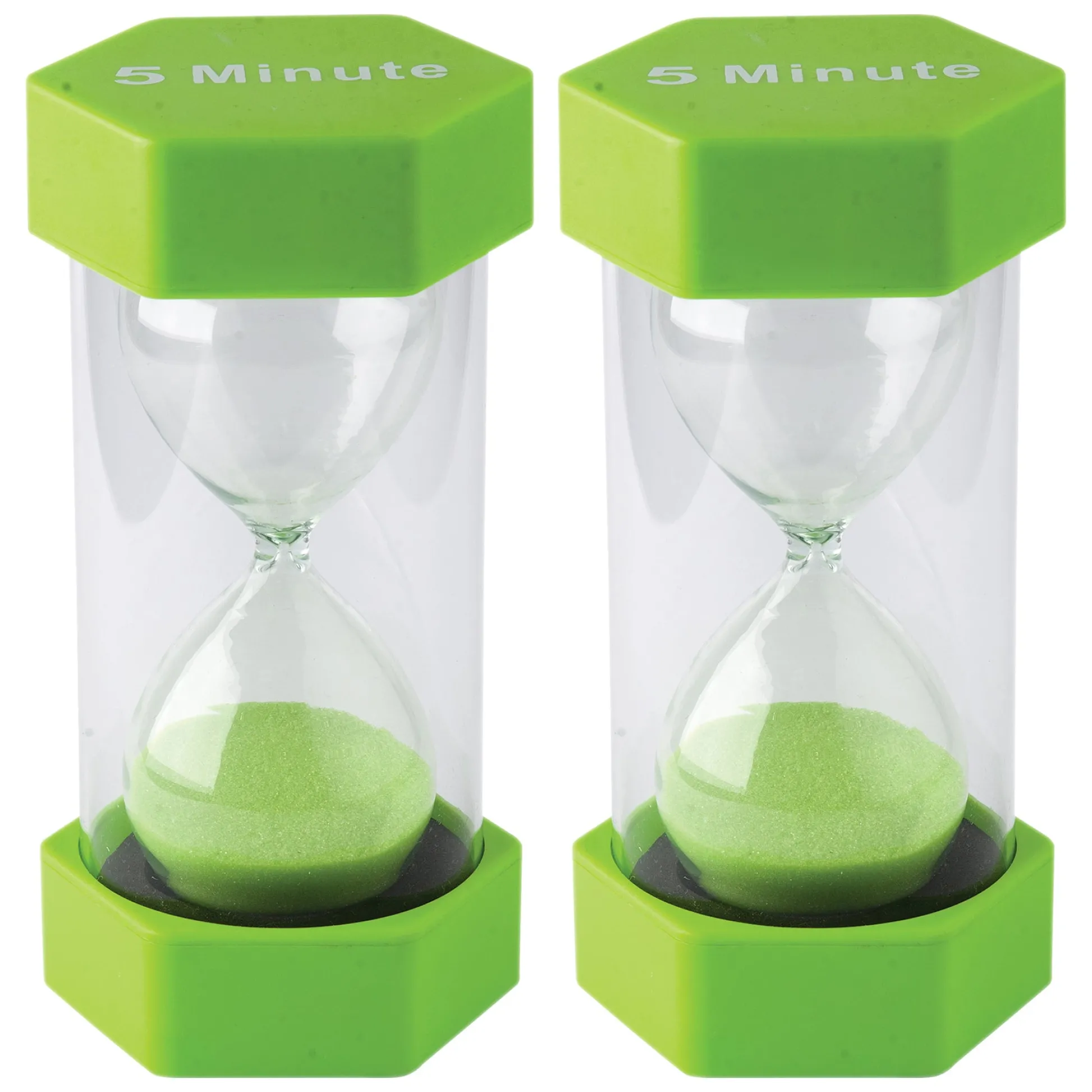 Educators Resource Teacher Created Resources 5-Minute Sand Timer - Large, Lime Green Sand, Pack of 2* Math Toys|Math, Counting & Time