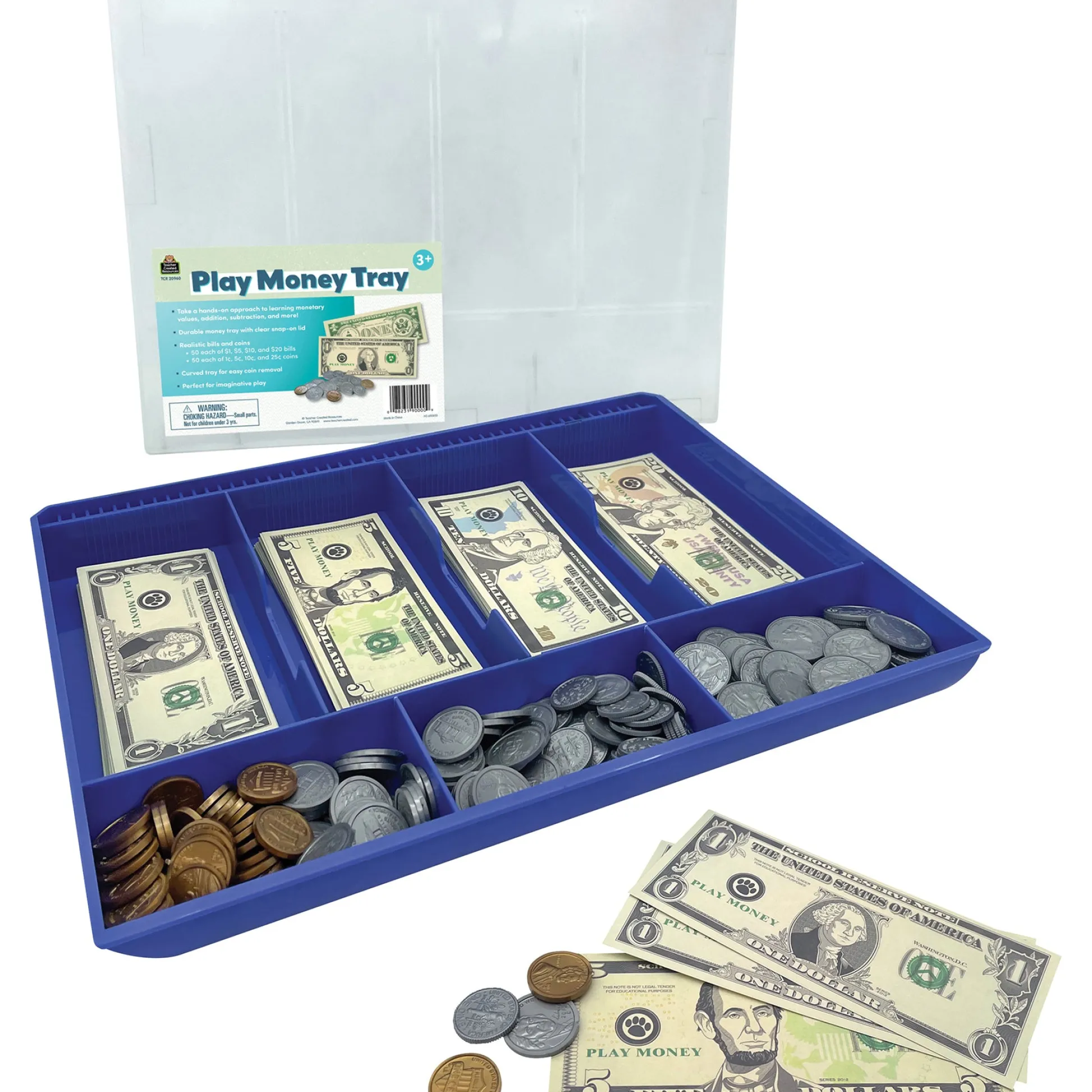 Educators Resource Teacher Created Resources Play Money Tray - Interactive Learning Set* Math Toys|Math, Counting & Time