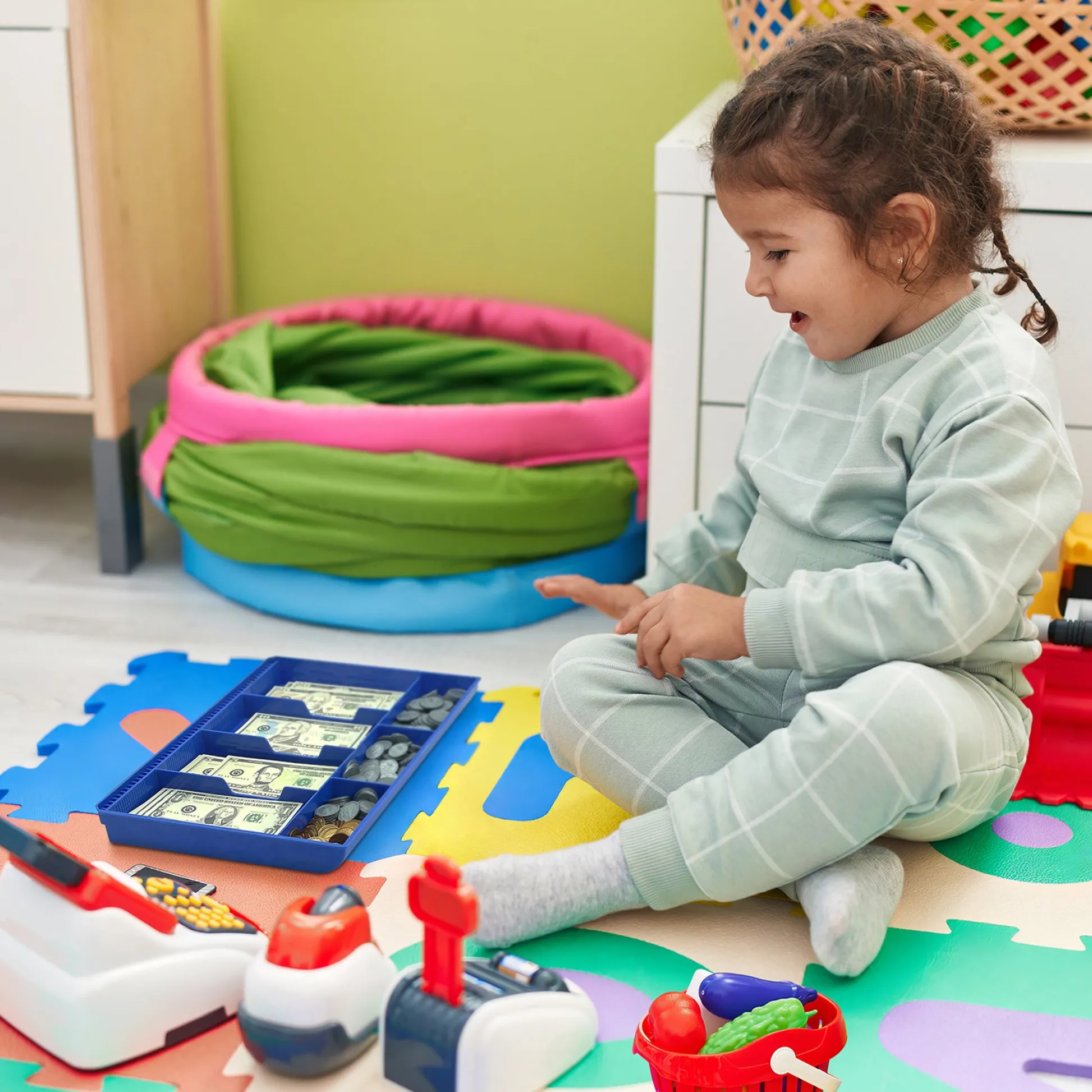 Educators Resource Teacher Created Resources Play Money Tray - Interactive Learning Set* Math Toys|Math, Counting & Time