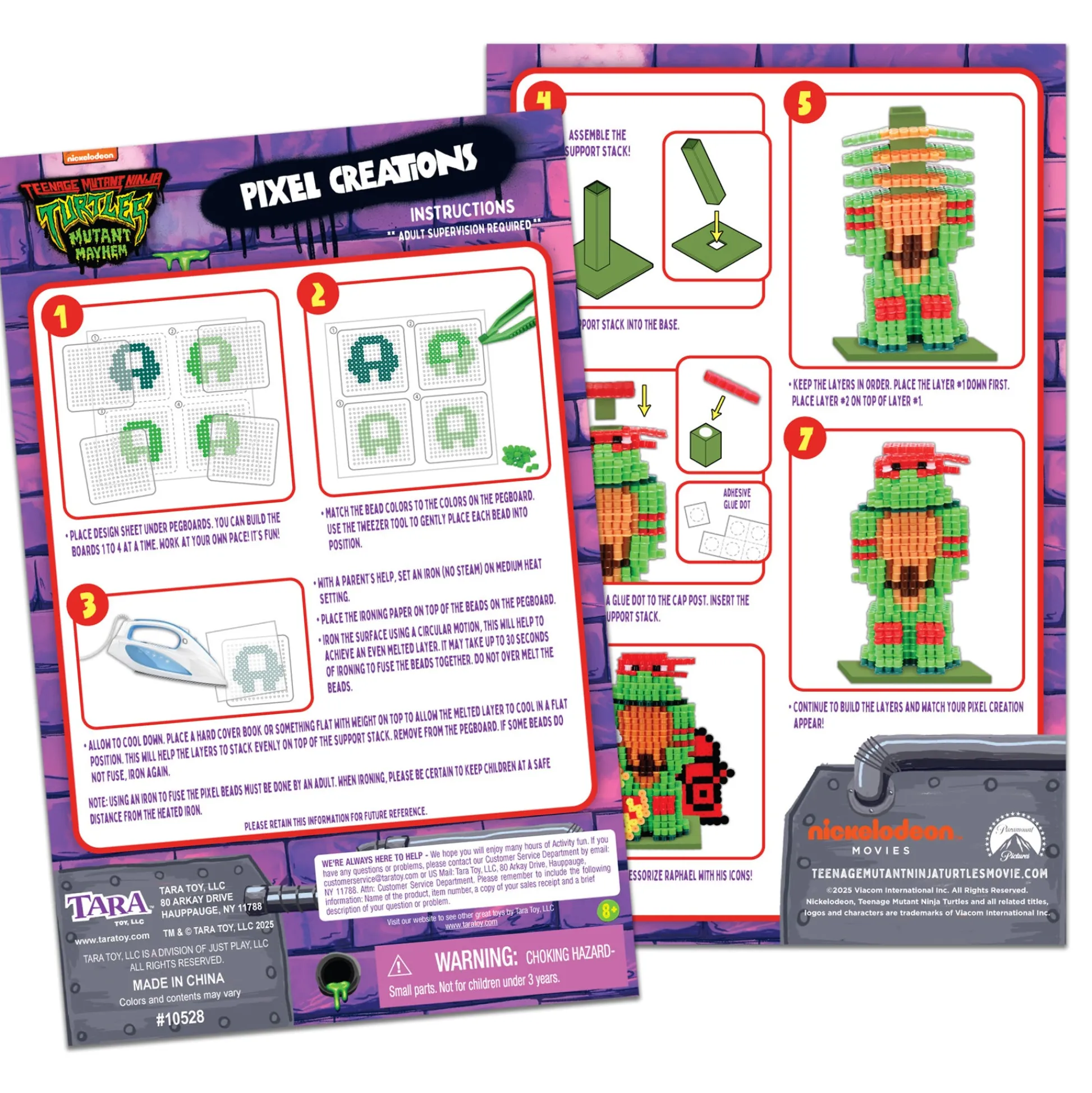 Flat River Group Teenage Mutant Ninja Turtles 3D Pixel Art Bead Set - 2500 Pieces* Crafts & Activities
