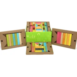 Educators Resource Tegu Magnetic Wooden Blocks, 90-Piece Classroom Kit, Tints* Magnetic Tiles & Building Sets