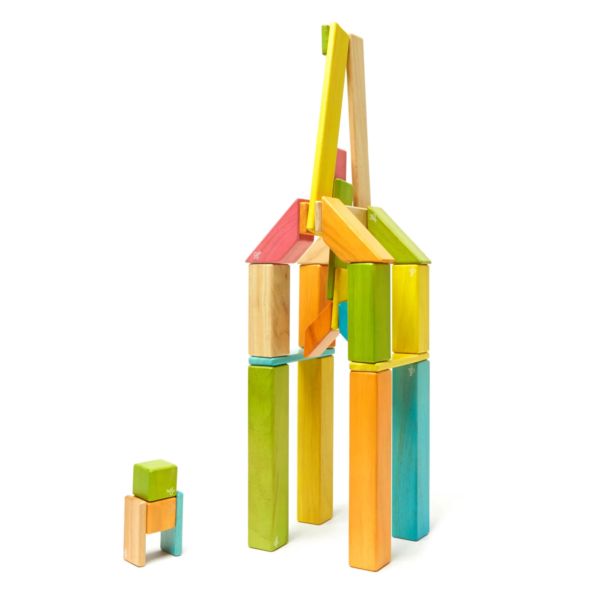 Educators Resource Tegu Magnetic Wooden Blocks, 90-Piece Classroom Kit, Tints* Magnetic Tiles & Building Sets