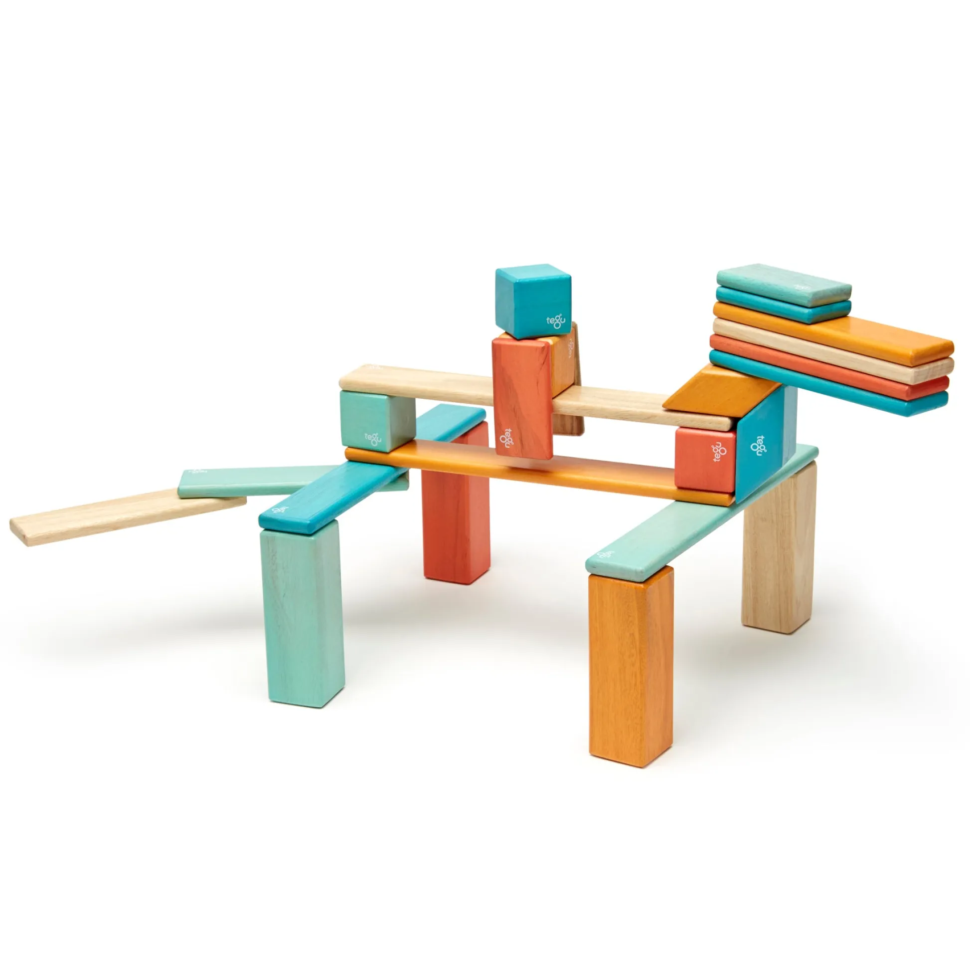 Educators Resource Tegu Magnetic Wooden Blocks, 24-Piece Set, Sunset* Magnetic Tiles & Building Sets