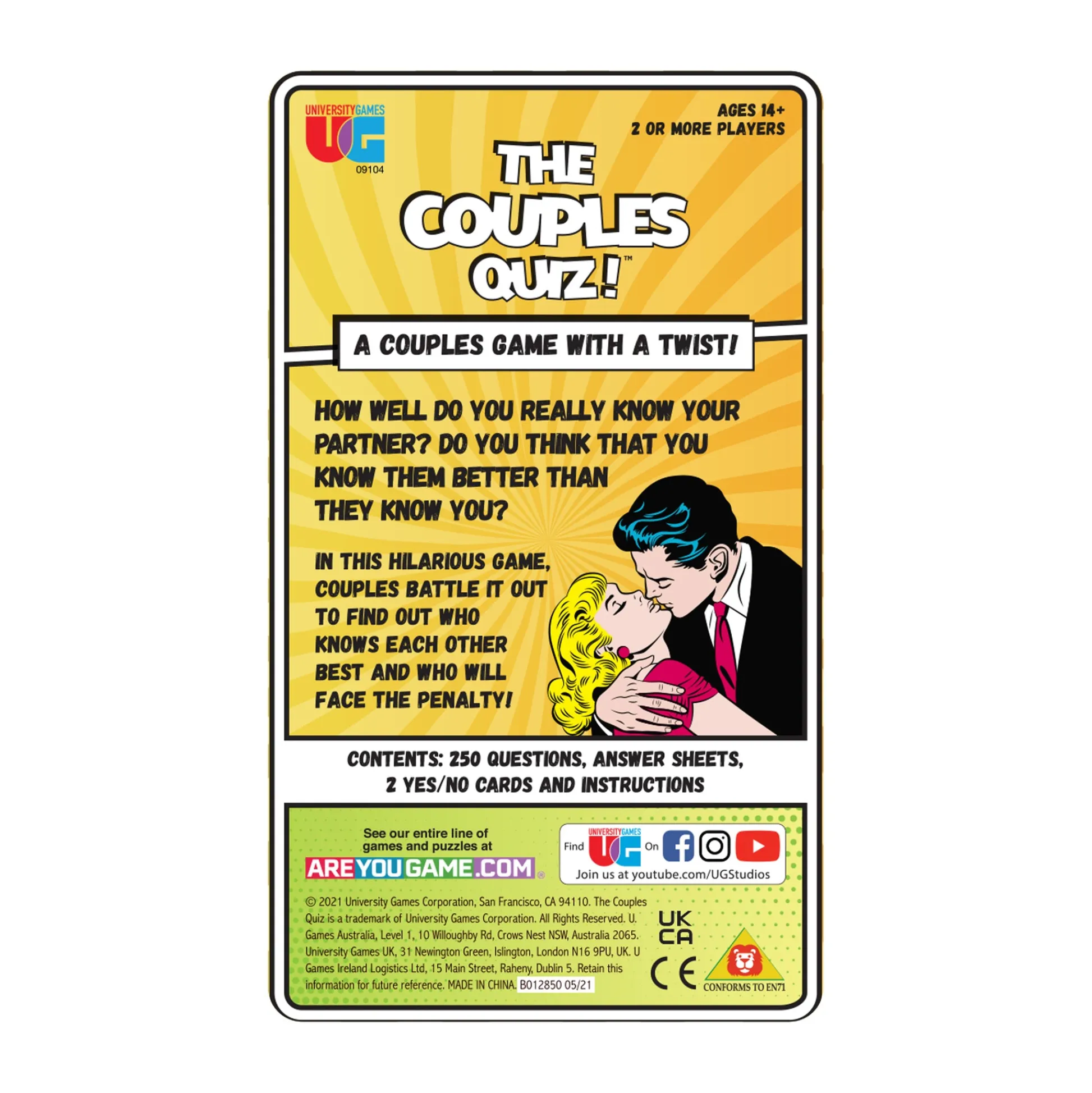 AreYouGame The Couples Quiz! Tin - Ultimate Test of Love and Humor* Card Games|Social & Emotional Skills