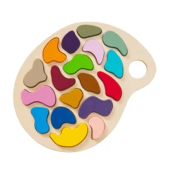 Educators Resource The Freckled Frog Colorful Artist Palette Wooden Puzzle - 19 pc* Puzzles|Drawing, Color & Painting