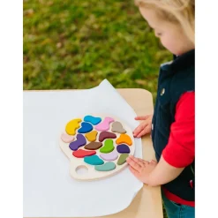 Educators Resource The Freckled Frog Colorful Artist Palette Wooden Puzzle - 19 pc* Puzzles|Drawing, Color & Painting
