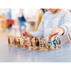 Educators Resource The Freckled Frog Global Friends Wooden Blocks - Set of 18* Wood & Jumbo Blocks|Social & Emotional Skills