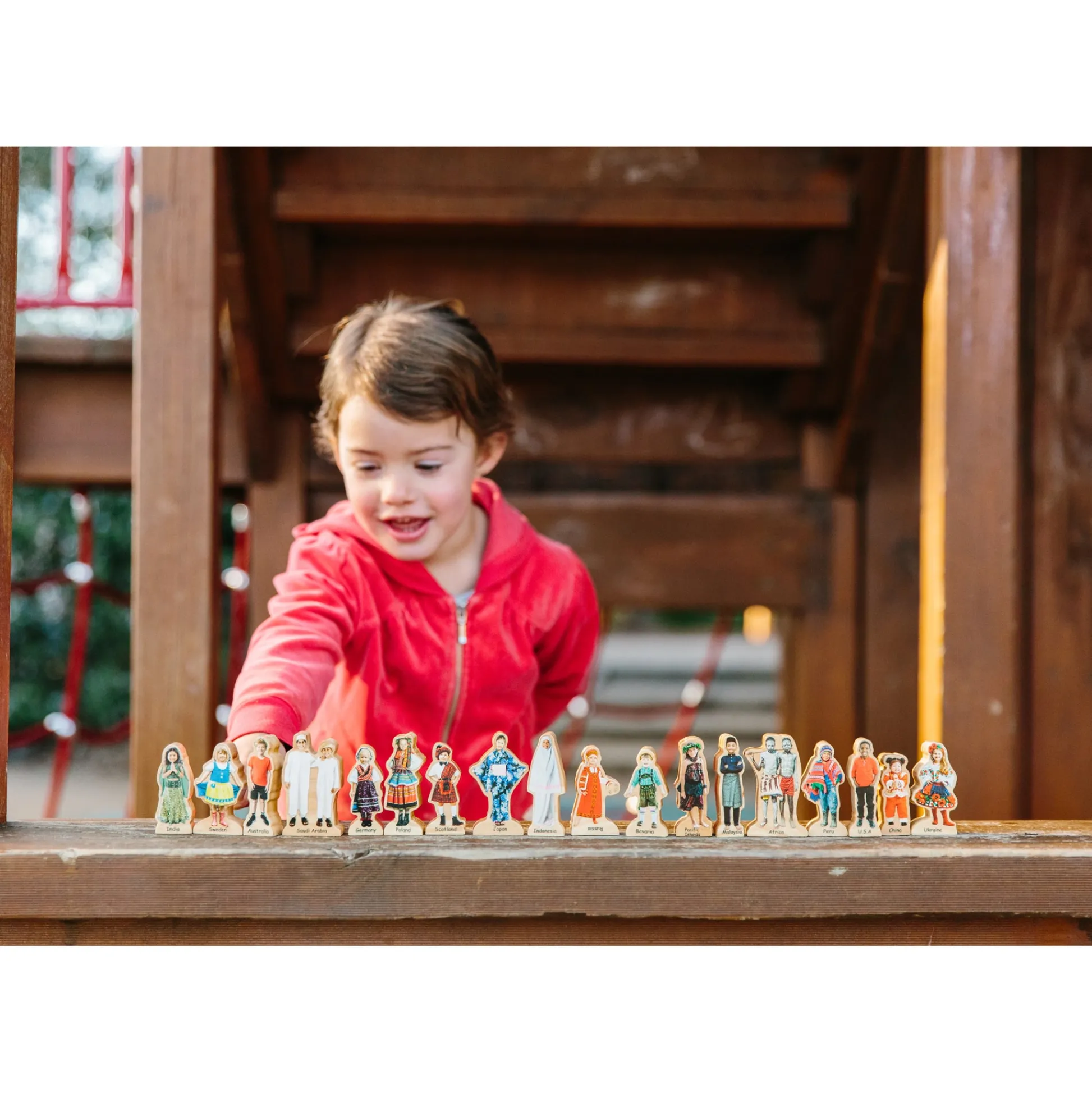 Educators Resource The Freckled Frog Global Friends Wooden Blocks - Set of 18* Wood & Jumbo Blocks|Social & Emotional Skills