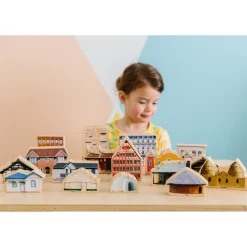 Educators Resource The Freckled Frog Global Homes Adventure Wooden Blocks - Set of 17 - Ages 1+* Wood & Jumbo Blocks|Social & Emotional Skills
