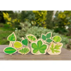 Educators Resource The Freckled Frog Stacking Leaves - Educational Wooden Block Set* Preschool Building Sets & Blocks|Preschool Education Toys & Activities