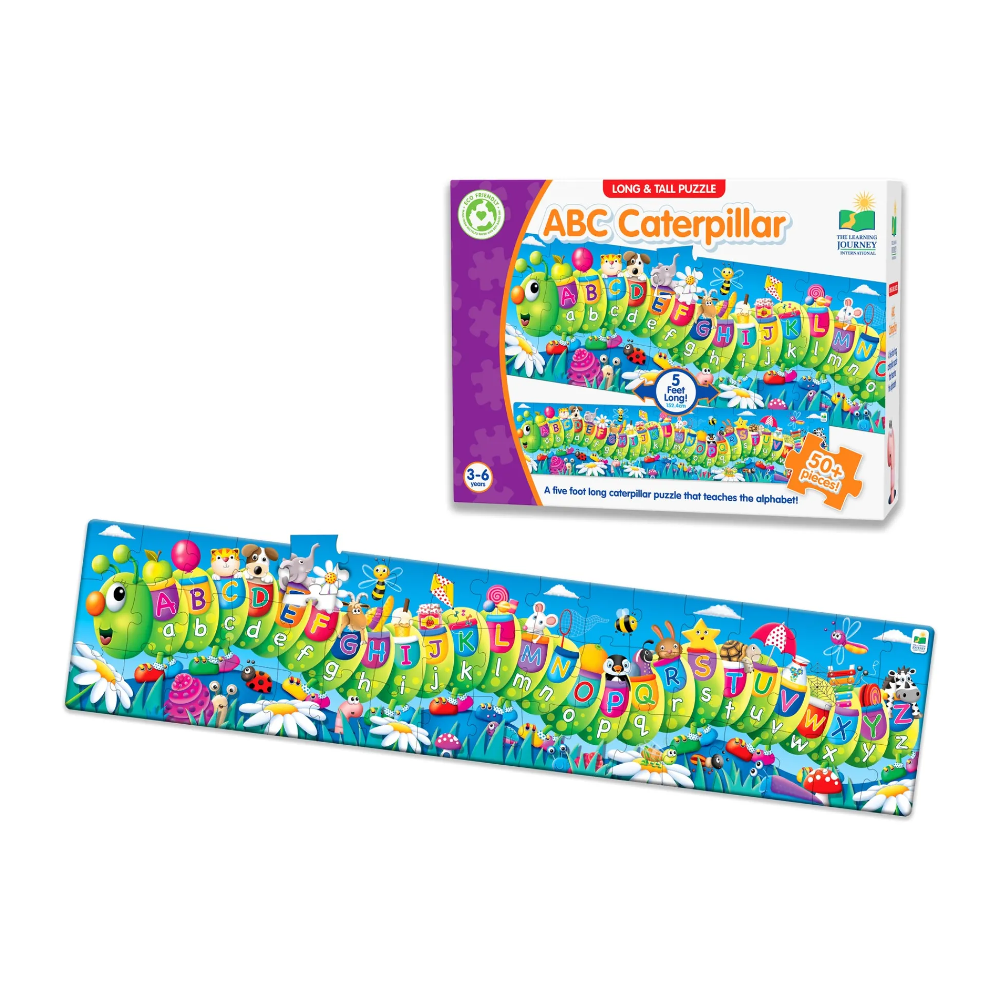 AreYouGame The Learning Journey ABC Caterpillar Floor Puzzle - 51 pc* Puzzles
