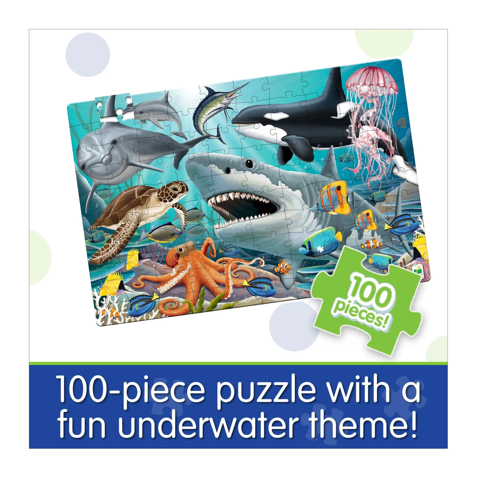 AreYouGame The Learning Journey Glow in the Dark Sea Life Floor Puzzle - 100 pc* Puzzles|Social & Emotional Skills