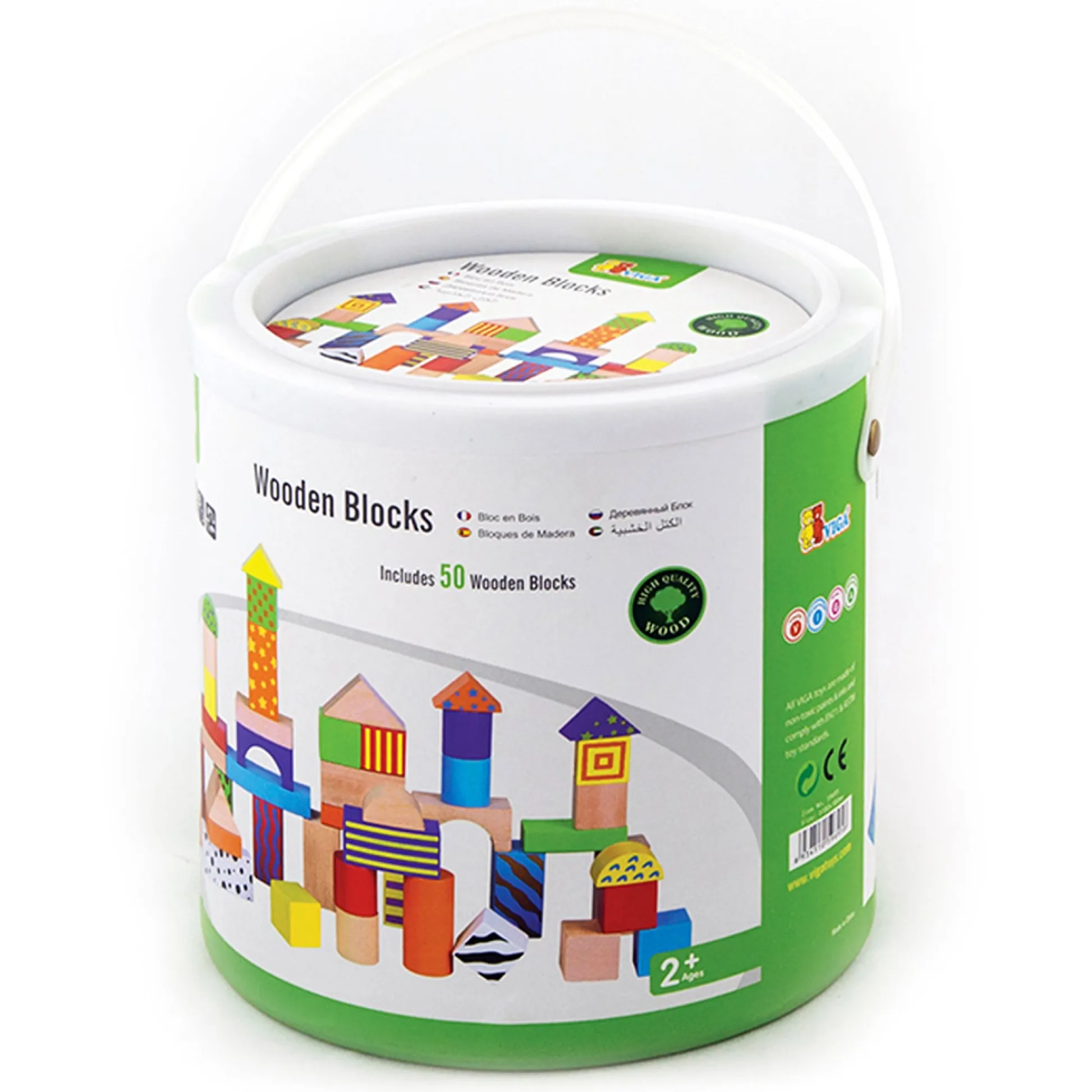 Educators Resource The Original Toy Company 50-Piece Wooden Blocks Set - Multicolor* Wood & Jumbo Blocks