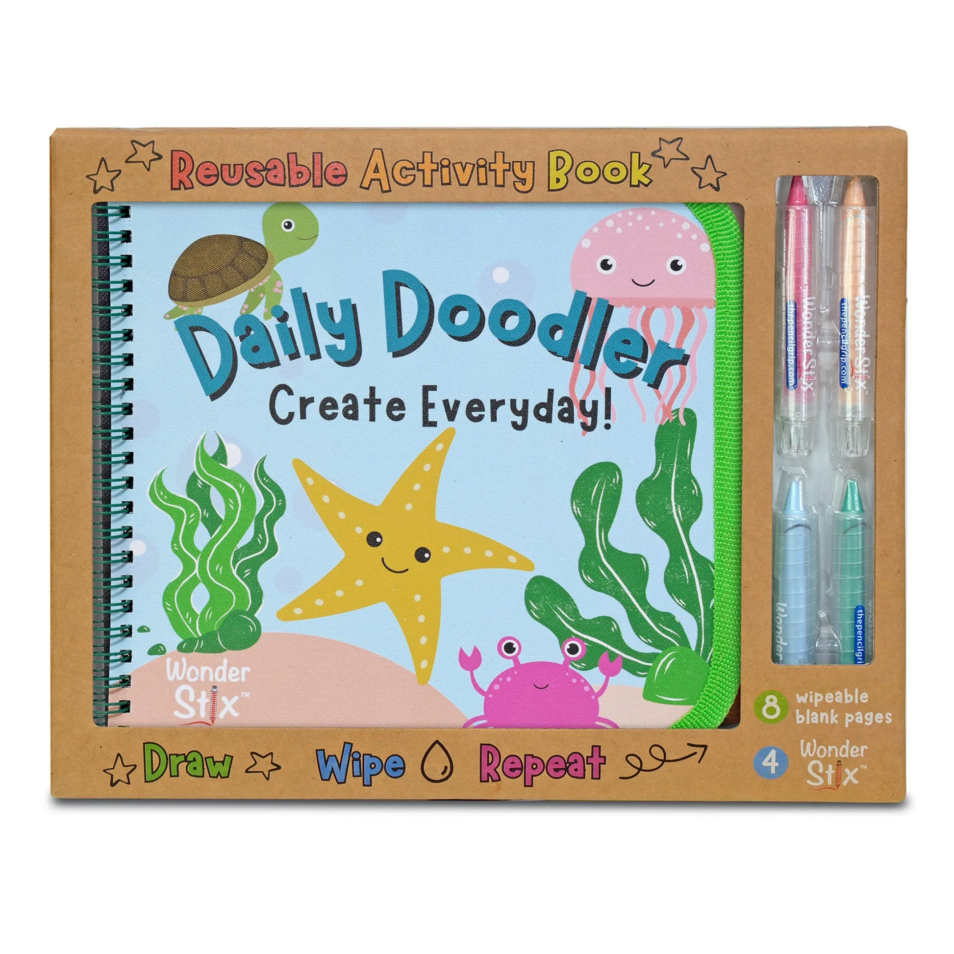 Educators Resource The Pencil Grip Sea Life Daily Doodler Activity Book with Wonder Stix - Assorted Colors*Kids Kids Books|Coloring Books & Activity Books