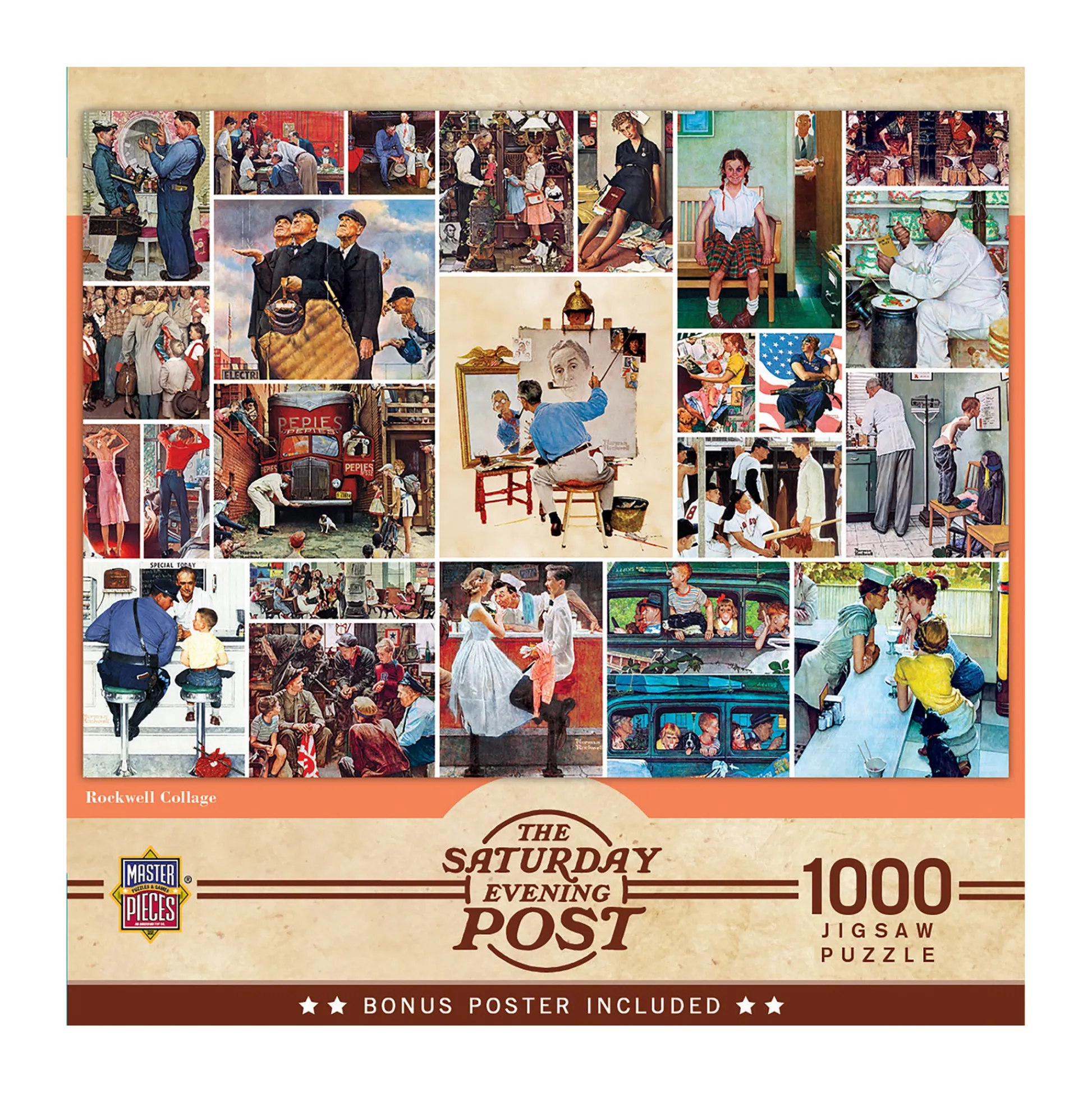 AreYouGame The Saturday Evening Post Norman Rockwell Collage Puzzle - 1000 pc* Puzzles