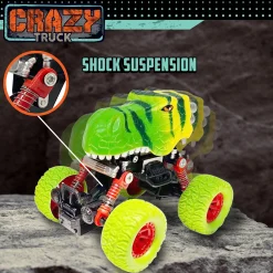 Flat River Group Thin Air Toys Crazy Truck Big Wheels Dinosaur Stunt Truck 4.5