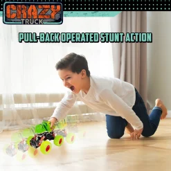 Flat River Group Thin Air Toys Crazy Truck Big Wheels Dinosaur Stunt Truck 4.5