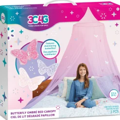 Flat River Group Three Cheers For Girls Butterfly Ombre Bed Canopy - Pink/Purple* Tents, Tunnels & Playhouses|Dress Up
