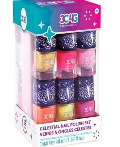 Flat River Group Three Cheers For Girls Celestial Collection Nail Polish Tower Set - 12 Colors* Drawing, Color & Painting