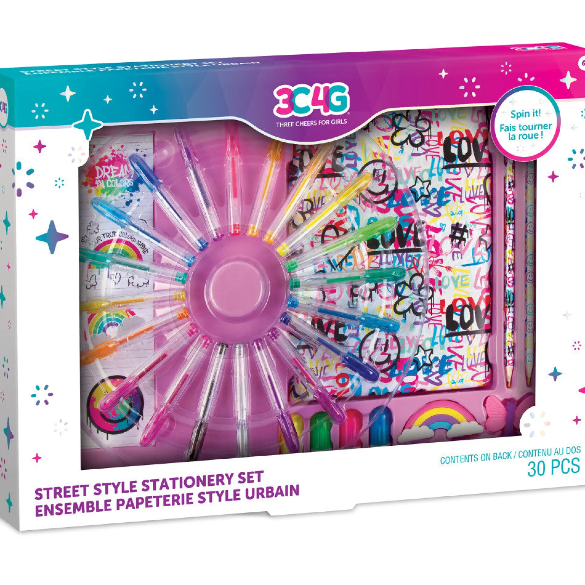 Flat River Group Three Cheers For Girls Graffiti Street Style Jumbo Stationery Set* Drawing, Color & Painting