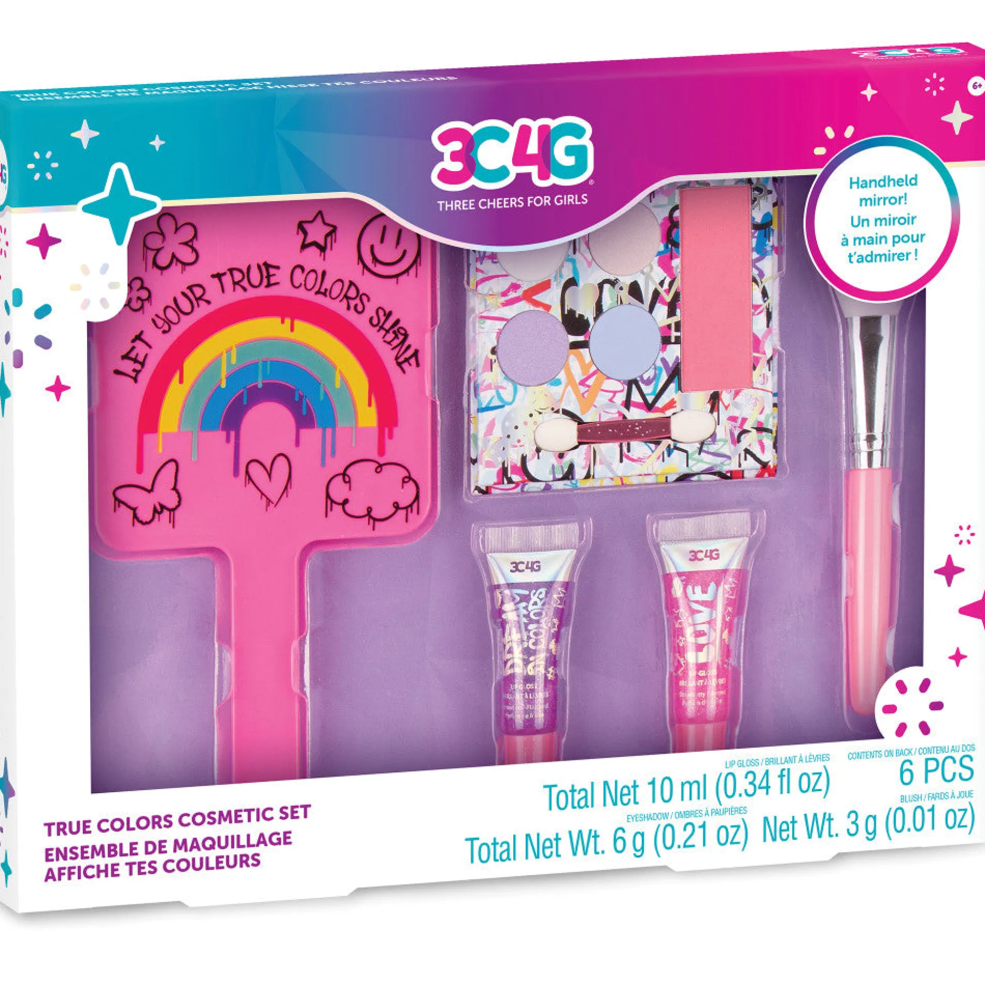 Flat River Group Three Cheers For Girls Graffiti Cosmetic Set with Mirror - Colorful Makeup Kit* Crafts & Activities
