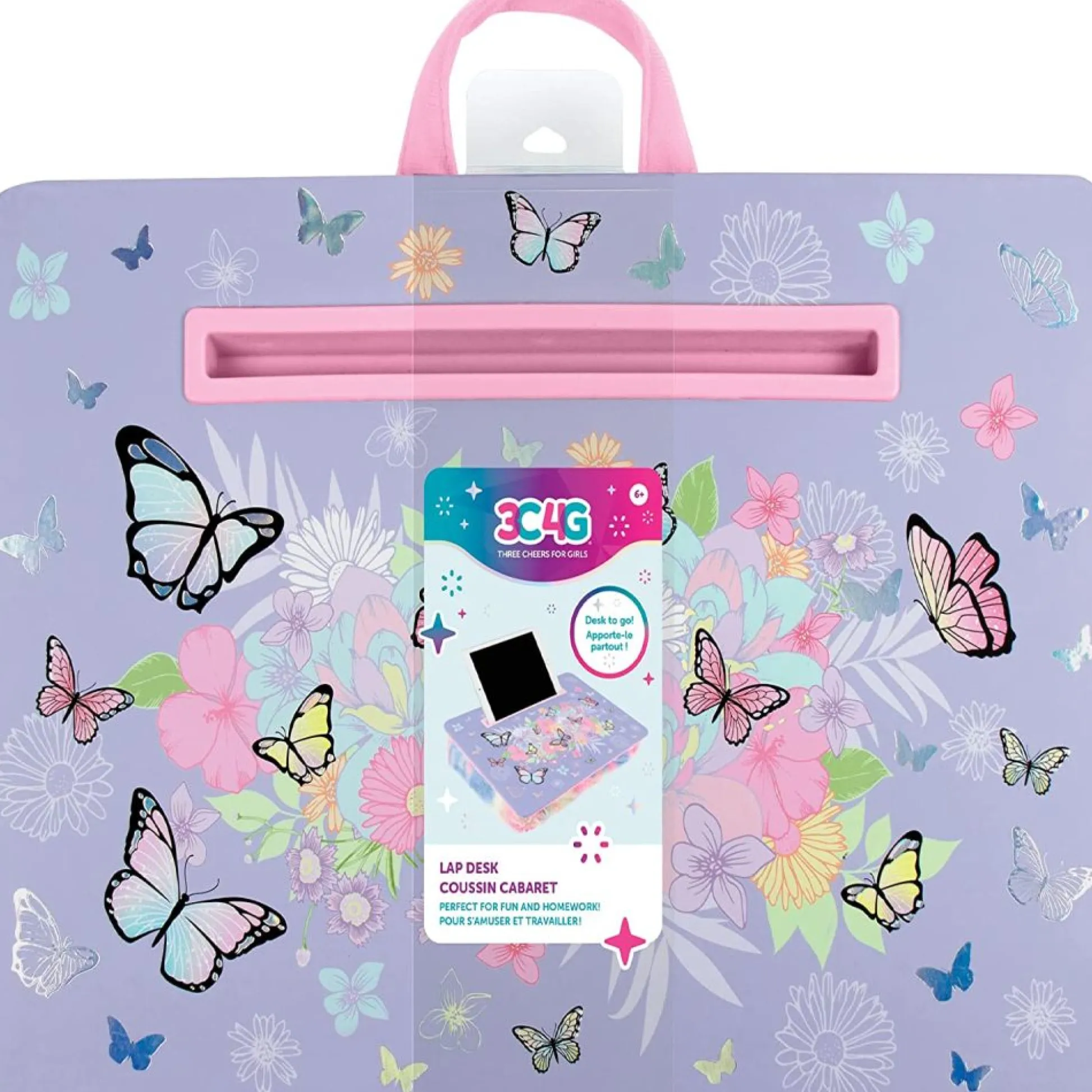 Flat River Group Three Cheers For Girls Vibrant Butterfly Themed Lap Desk - Plush Cushion* Crafts & Activities