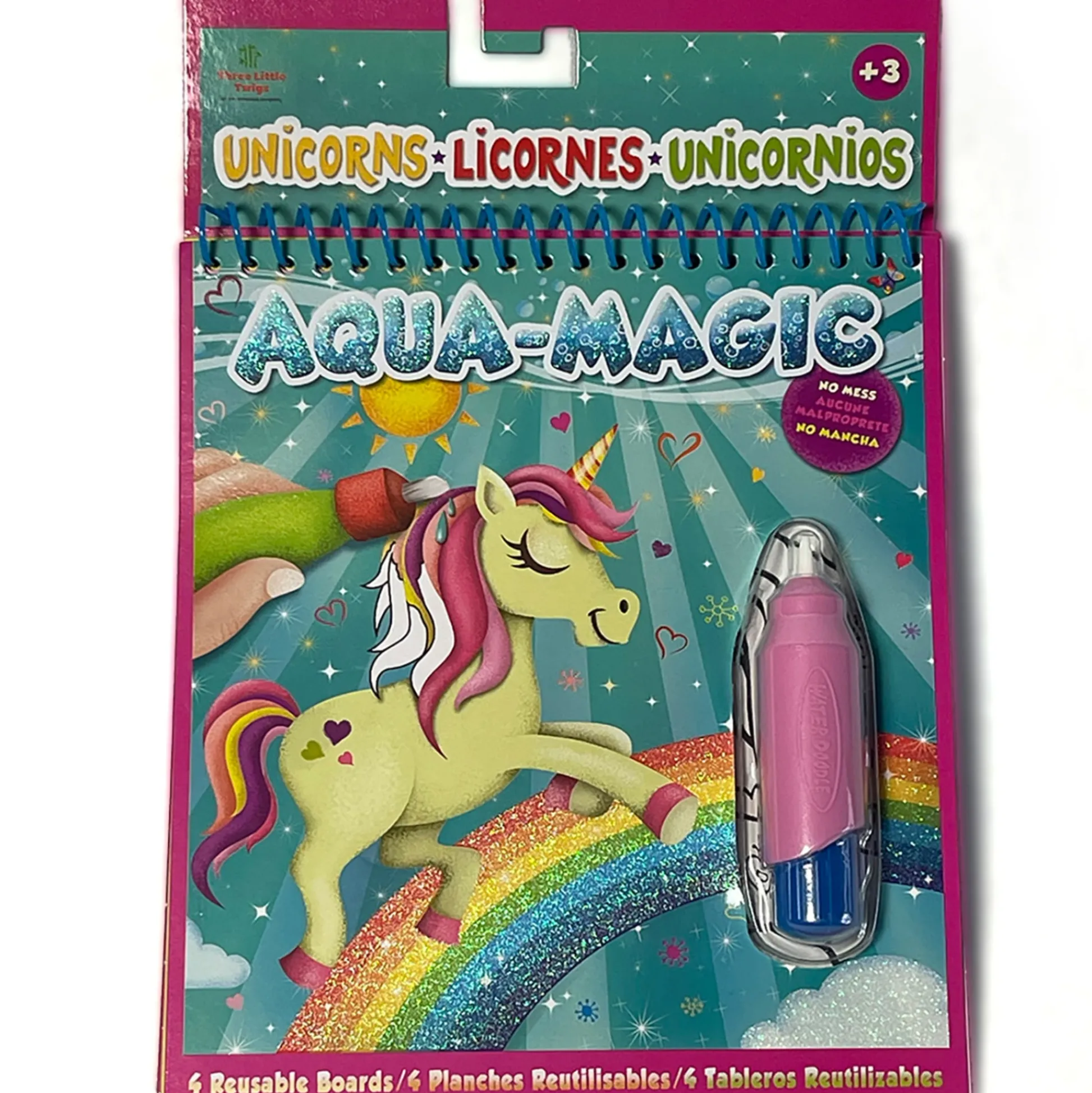 Flat River Group Three Little Twigs: Aqua Magic Bundle - 4pk Interactive Reusable Books*Kids Kids Books|Drawing, Color & Painting