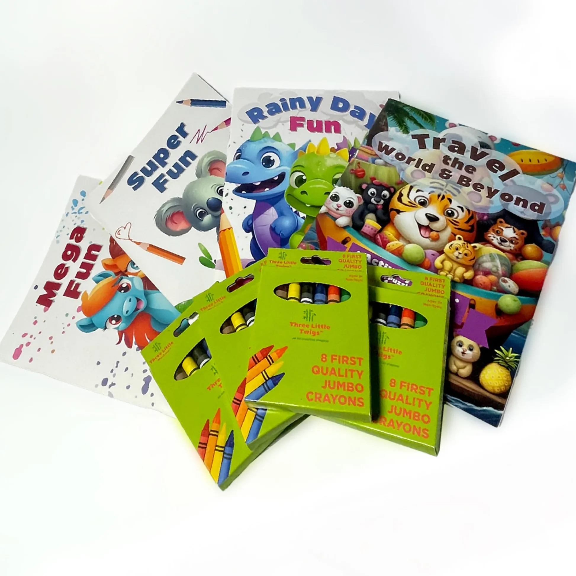 Flat River Group Three Little Twigs: Beginner's Activity Coloring Bundle - 8pc Set for Ages 3+* Coloring Books & Activity Books|Drawing, Color & Painting