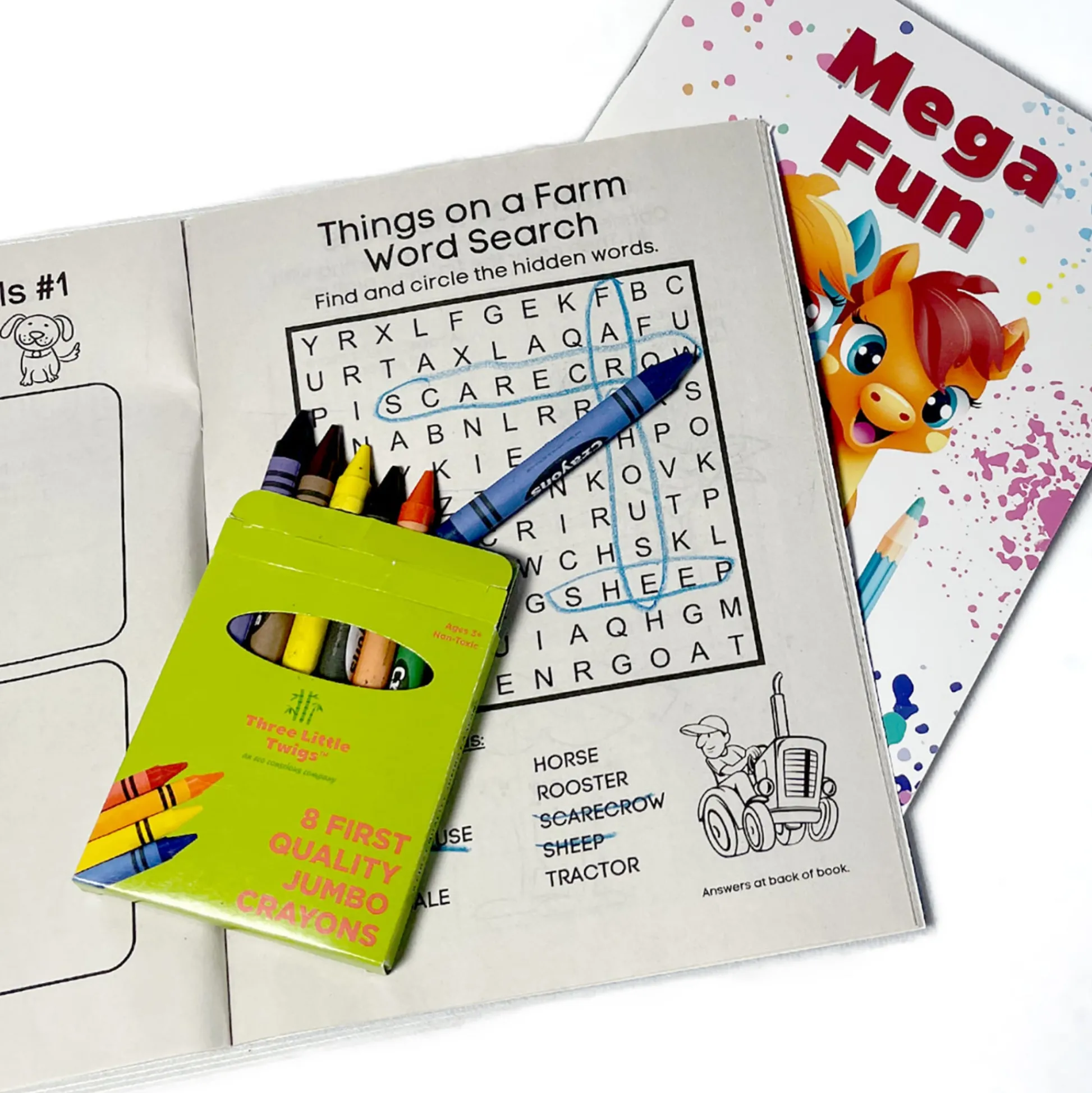 Flat River Group Three Little Twigs: Beginner's Activity Coloring Bundle - 8pc Set for Ages 3+* Coloring Books & Activity Books|Drawing, Color & Painting