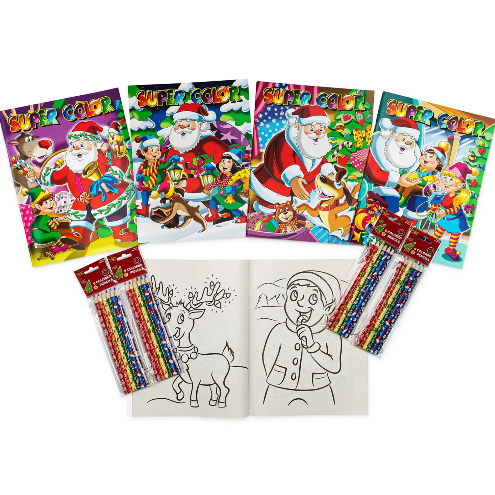 Flat River Group Three Little Twigs Christmas Coloring Set, 8-Piece Bundle, Ages 3+* Drawing, Color & Painting