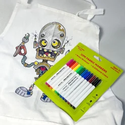 Flat River Group Three Little Twigs DIY Coloring Set: 12 Fabric Markers & Canvas Apron* Drawing, Color & Painting