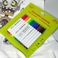 Flat River Group Three Little Twigs DIY Coloring Set: 12 Fabric Markers & Canvas Apron* Drawing, Color & Painting