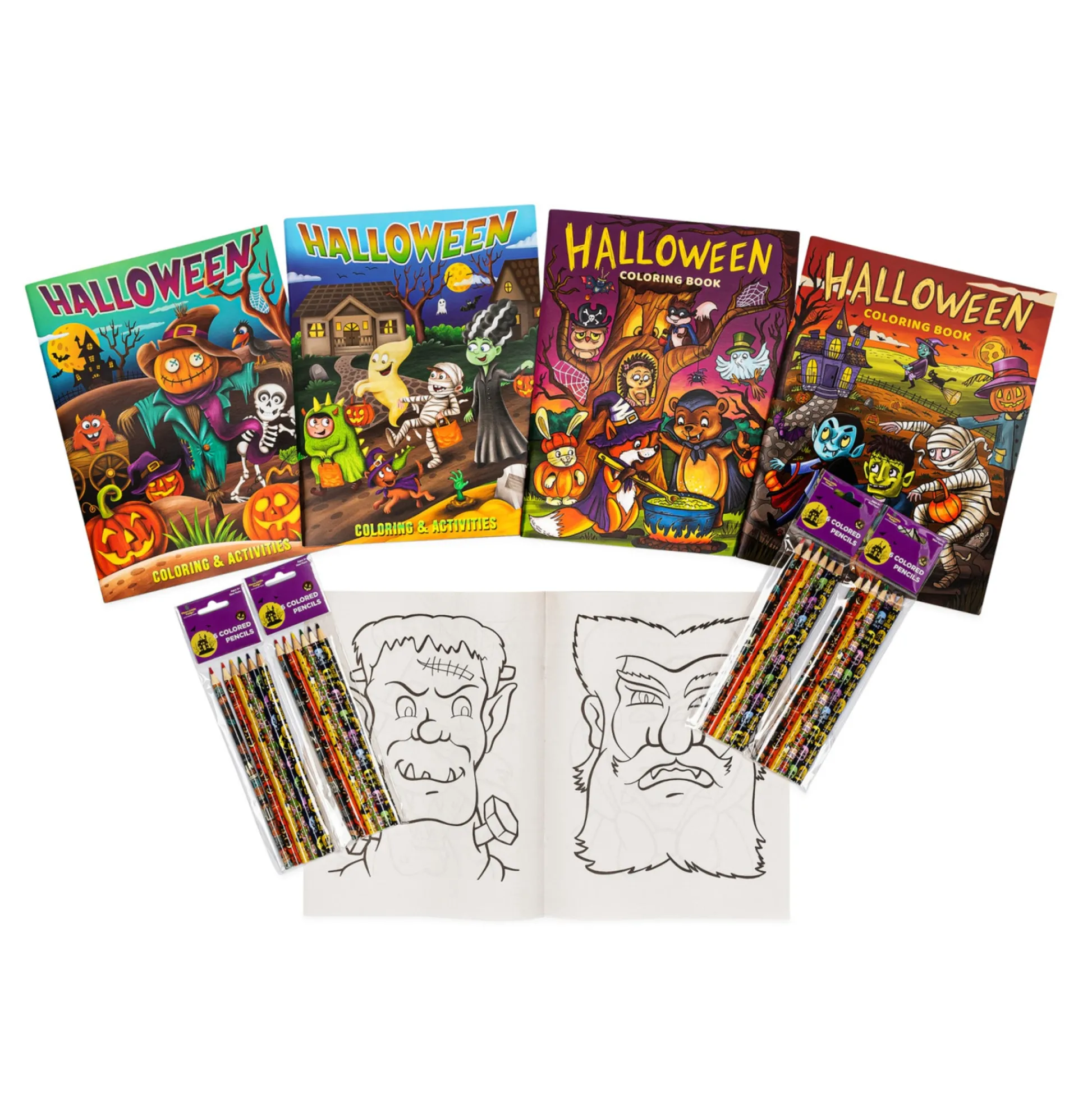 Flat River Group Three Little Twigs: Halloween 8pc Coloring Book & Pencil Bundle, Ages 3+*Kids Kids Books|Drawing, Color & Painting