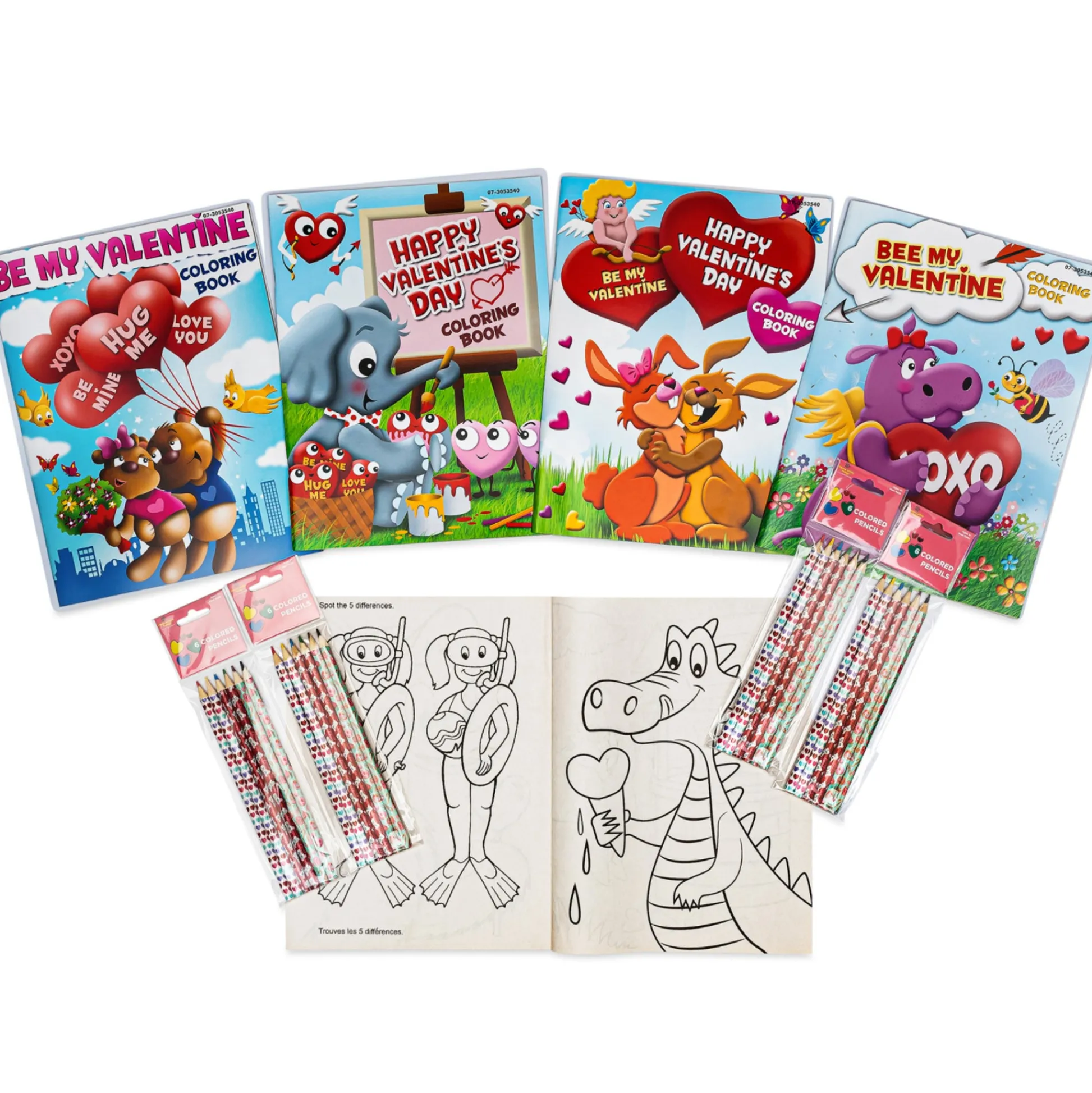 Flat River Group Three Little Twigs: Valentine's 8pc Coloring Book Bundle for Kids Age 3+*Kids Kids Books|Drawing, Color & Painting