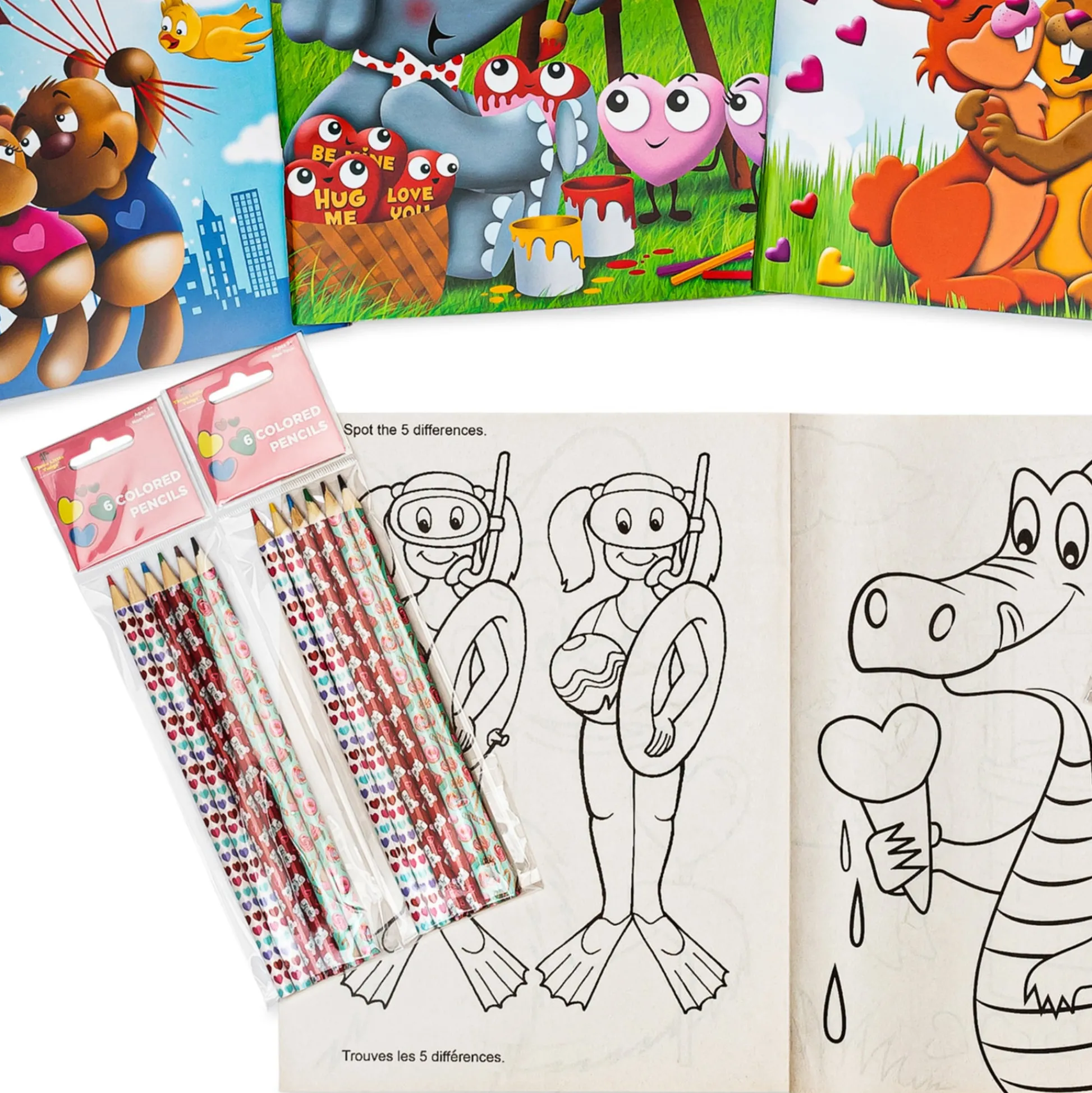 Flat River Group Three Little Twigs: Valentine's 8pc Coloring Book Bundle for Kids Age 3+*Kids Kids Books|Drawing, Color & Painting