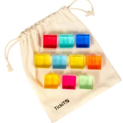 Educators Resource TickiT Gem Cubes - Colorful Learning Fun Set of 10* Blocks, Sorting & Stacking Toys|Preschool Education Toys & Activities