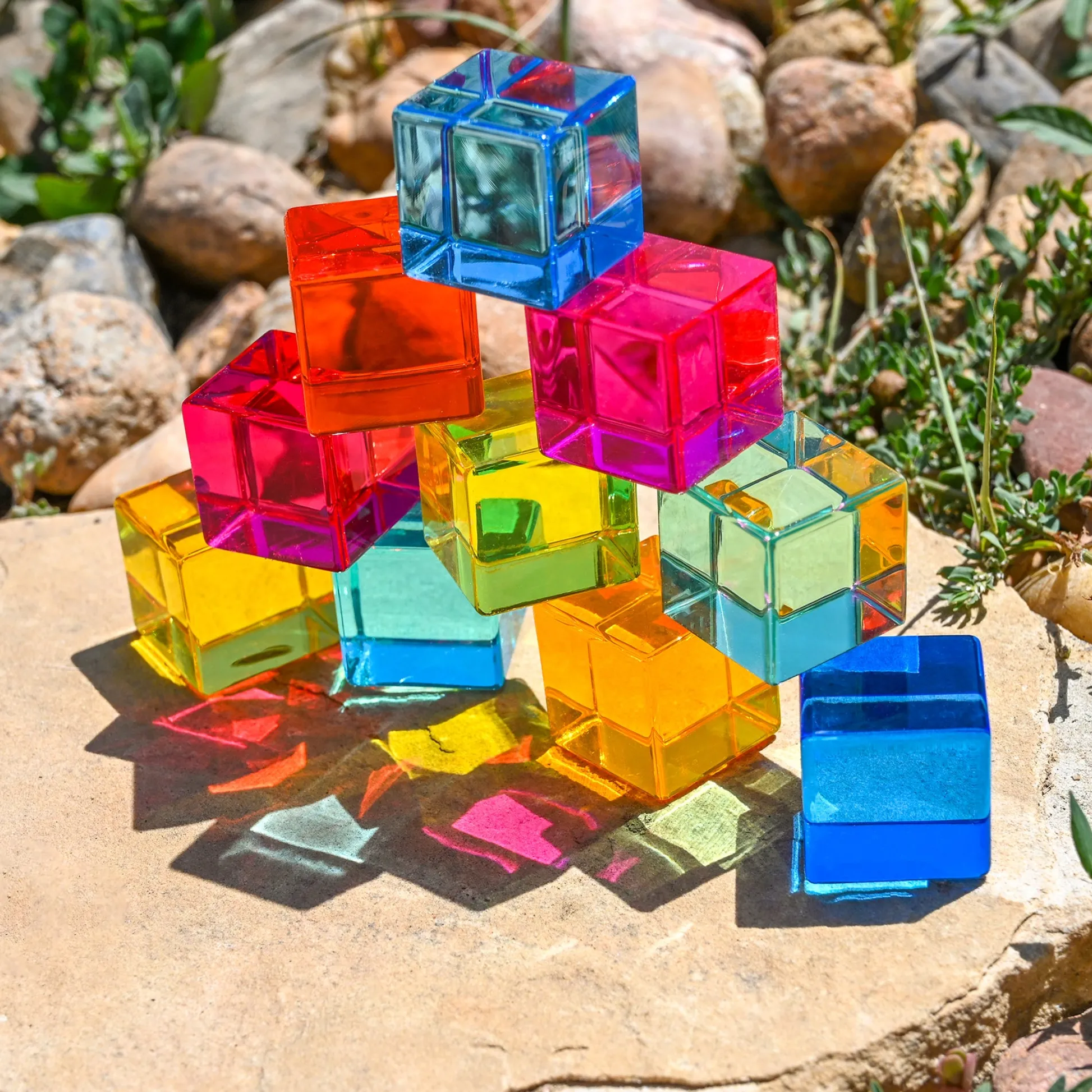 Educators Resource TickiT Gem Cubes - Colorful Learning Fun Set of 10* Blocks, Sorting & Stacking Toys|Preschool Education Toys & Activities