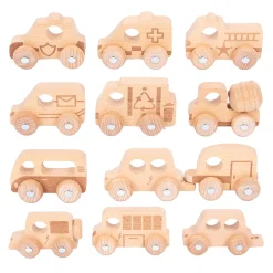 Educators Resource TickiT Natural Wooden Vehicles Set - 12 Piece Playset* Preschool Vehicles|Preschool Education Toys & Activities