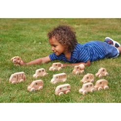 Educators Resource TickiT Natural Wooden Vehicles Set - 12 Piece Playset* Preschool Vehicles|Preschool Education Toys & Activities